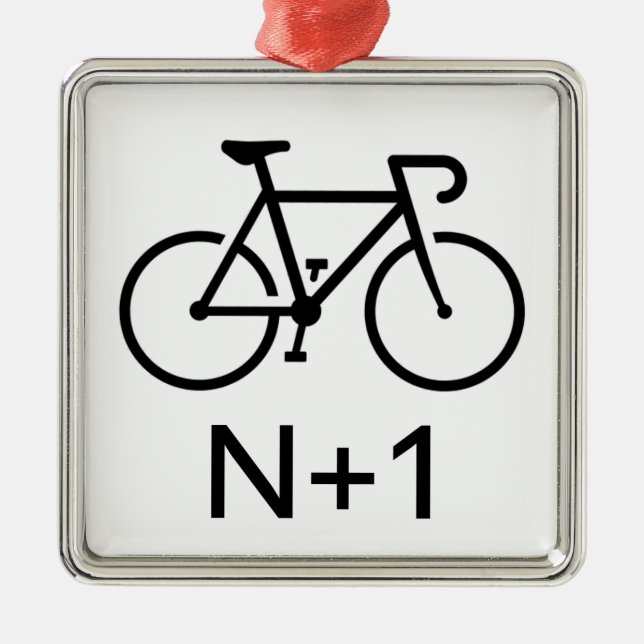 Ornement Carré Argenté Vélo N+1 (Devant)