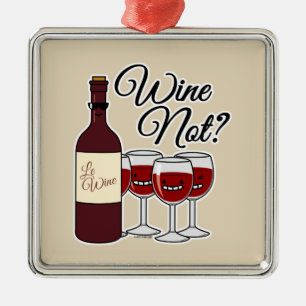 Ornement Carré Argenté Verre du vin et non raisins alcool rose rouge pino