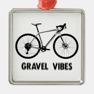 Ornement Carré Argenté Vibes de gravier Cyclisme