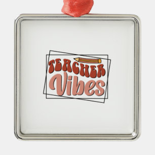 Ornement Carré Argenté Vibes enseignants