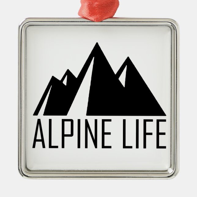 Ornement Carré Argenté Vie alpine (Devant)