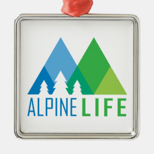 Ornement Carré Argenté Vie alpine