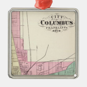 Ornement Carré Argenté Ville de Columbus, le comté de Franklin, Ohio