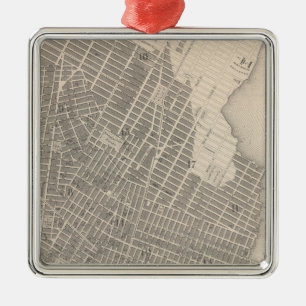 Ornement Carré Argenté Ville de New York
