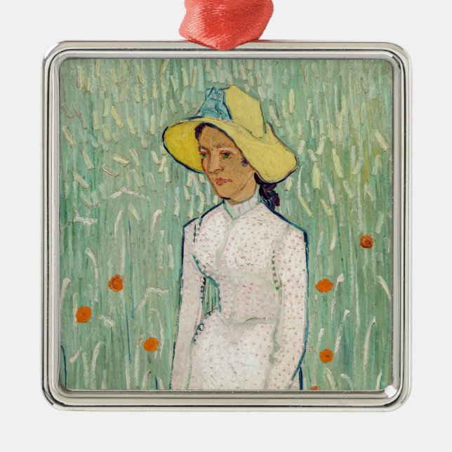 Ornement Carré Argenté Vincent van Gogh - Fille en blanc (Devant)