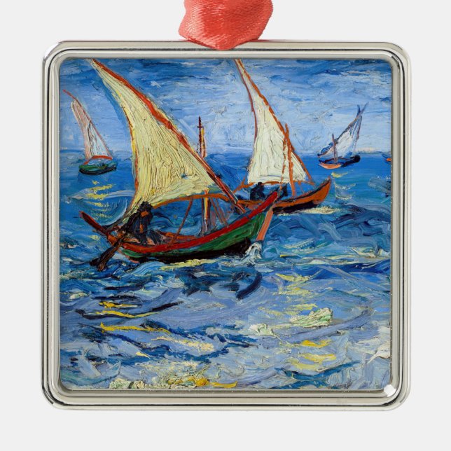 Ornement Carré Argenté Vincent van Gogh - La mer aux Saintes-Maries (Devant)