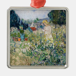 Ornement Carré Argenté Vincent van Gogh - Mademoiselle Gachet dans son ja