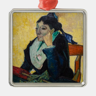 Ornement Carré Argenté Vincent Van Gogh - Portrait de Madame Ginoux