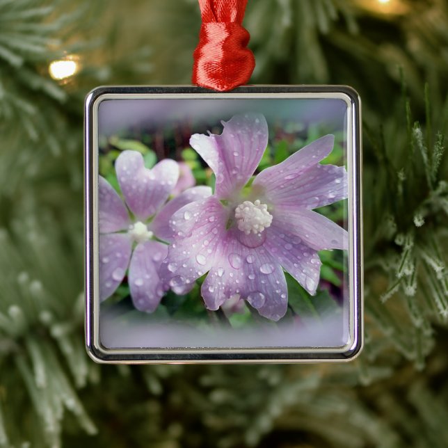 Ornement Carré Argenté Violet clair (Arbre)