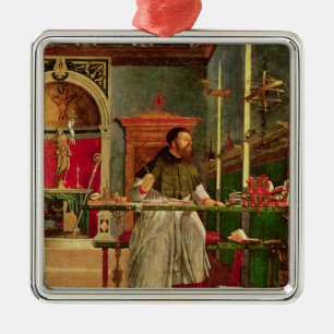 Ornement Carré Argenté Vision de St Augustine, 1502-08