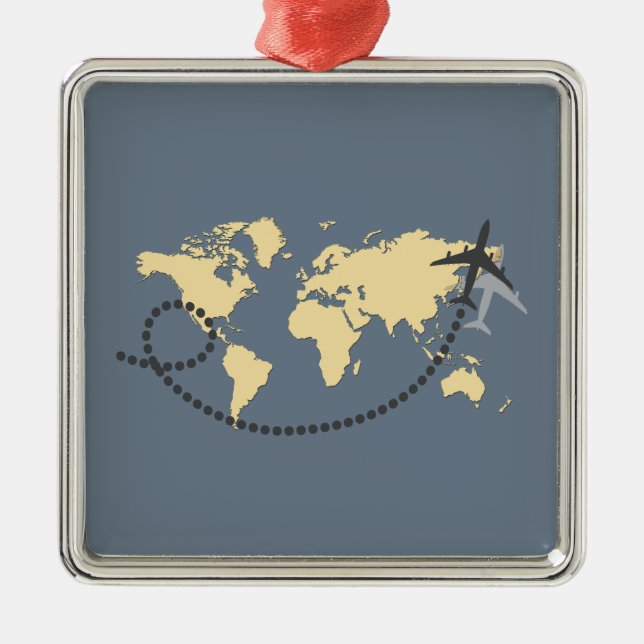 Ornement Carré Argenté Voyons l'illustration du monde (Devant)