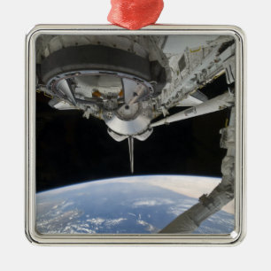 Ornement Carré Argenté Vue de la découverte de la navette spatiale