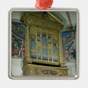 Ornement Carré Argenté Vue de l'organe d'église, c.1590