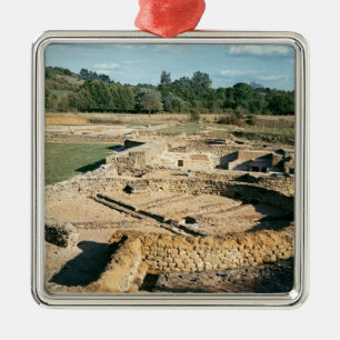 Ornement Carré Argenté Vue des bains thermiques