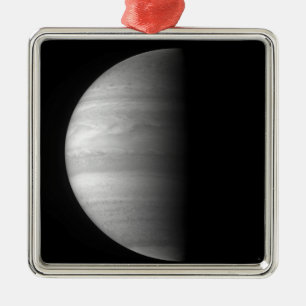Ornement Carré Argenté Vue en gros plan de la planète Jupiter