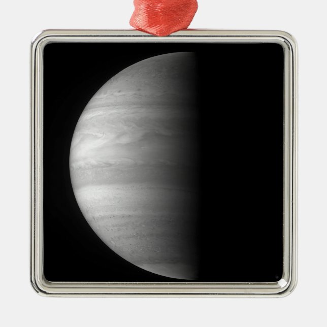 Ornement Carré Argenté Vue rapprochée de la planète Jupiter (Devant)