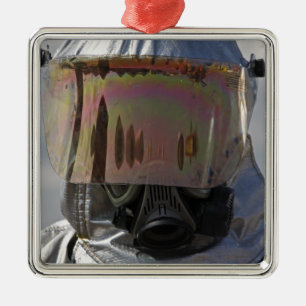 Ornement Carré Argenté Vue rapprochée d'un pompier