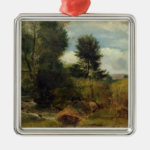 Ornement Carré Argenté Vue sur la rivière Sid, près de Sidmouth, c.1852