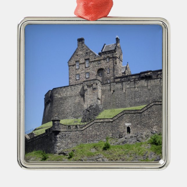 Ornement Carré Argenté Vue sur le château d'Édimbourg, Edimbourg, Ecosse, (Devant)