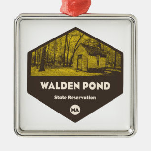 Ornement Carré Argenté Walden Pond State Reservation Massachusetts