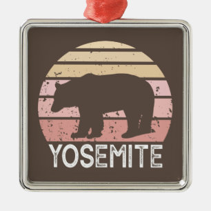 Ornement Carré Argenté Yosemite Bear