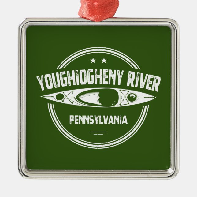 Ornement Carré Argenté Youghiogheny River, Pennsylvanie (Devant)