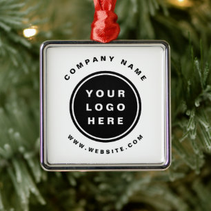 Ornement Carré Argenté Your Business Logo Promoteur Business Company