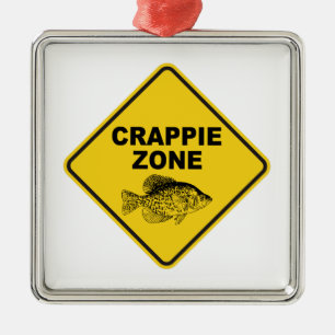 Ornement Carré Argenté Zone Crappie