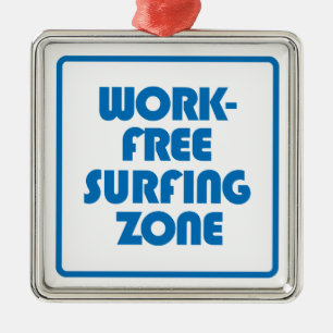 Ornement Carré Argenté Zone de surf sans travail