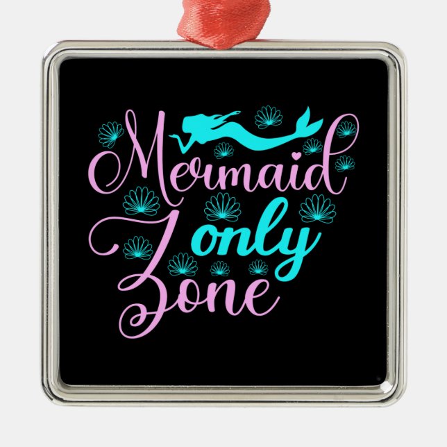 Ornement Carré Argenté Zone Mermaid uniquement (Devant)