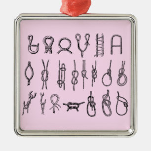 Ornement carré avec des noeuds