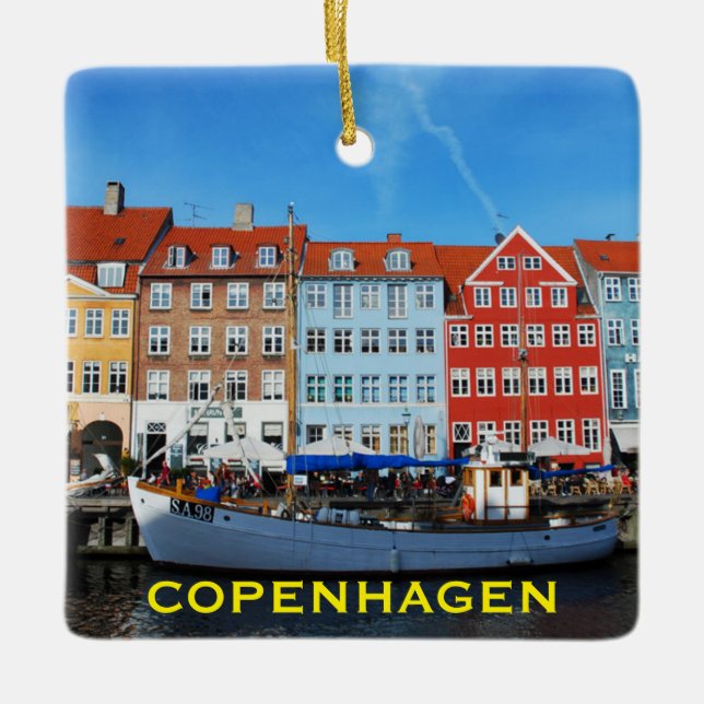 Ornement carré de Noël de Copenhague Denamrk (Devant)