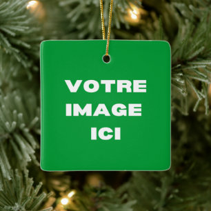 ornement carré - Votre image ici - personnalisée Ceramic Ornament