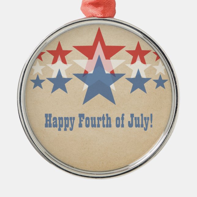 Ornement Cascade rouge, blanc et bleu étoile (Devant)