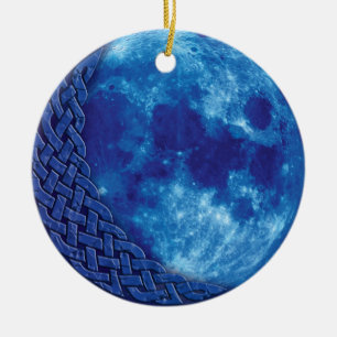 Ornement celtique de lune bleue