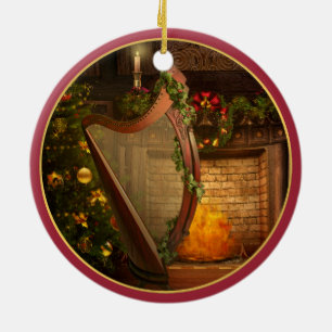 Ornement celtique de Noël d'harpe