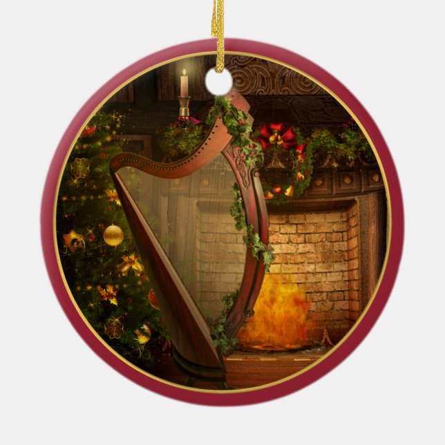 Ornement celtique de Noël d'harpe (Dos)