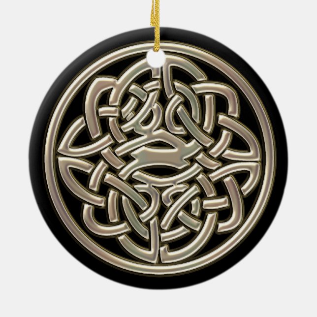 Ornement celtique de noeud d'or noir et métallique (Dos)
