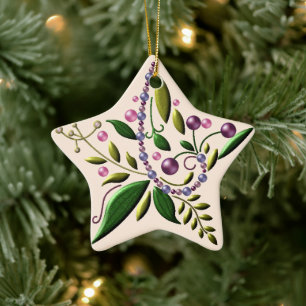Ornement - Céramique - Étoile toscane de Noël
