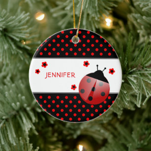Ornement céramique personnalisé Ladybug