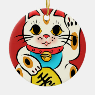 Ornement chanceux de chat de Maneki Neko