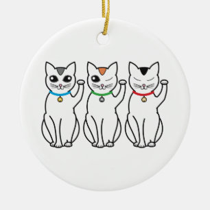 Ornement chanceux de trois chats