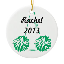 Ornement Cheerleading vert fait sur commande