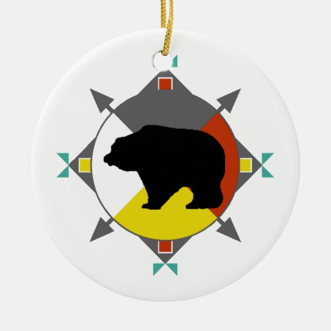 Ornement cherokee d'ours de quatre directions (Devant)