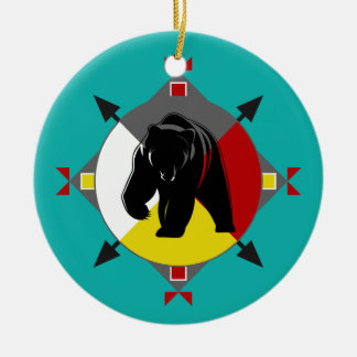 Ornement cherokee d'ours de quatre directions