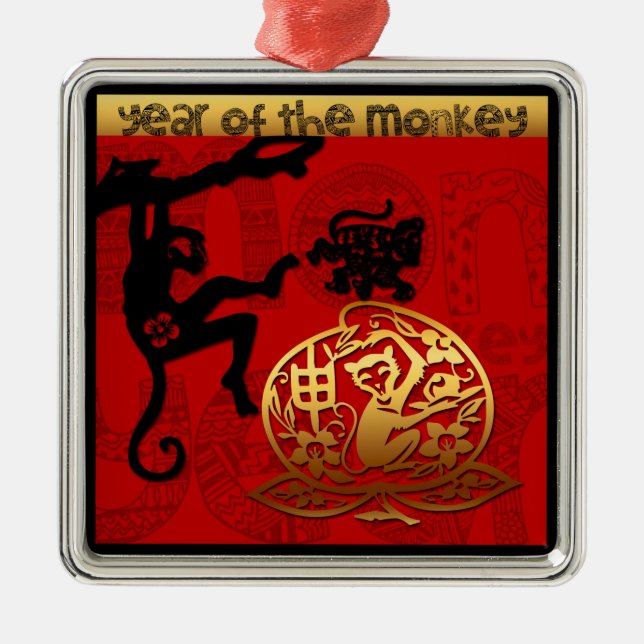 Ornement chinois de zodiaque d'année de singe (Devant)