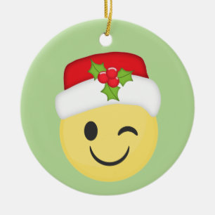 Ornement clignotant mignon de vacances d'Emoji de