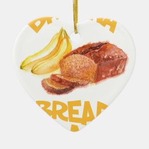 Ornement Cœur En Céramique 23 février - jour de cake à la banane