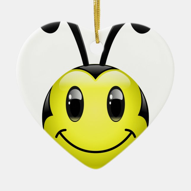 Ornement Cœur En Céramique Abeille de Dudu (Devant)
