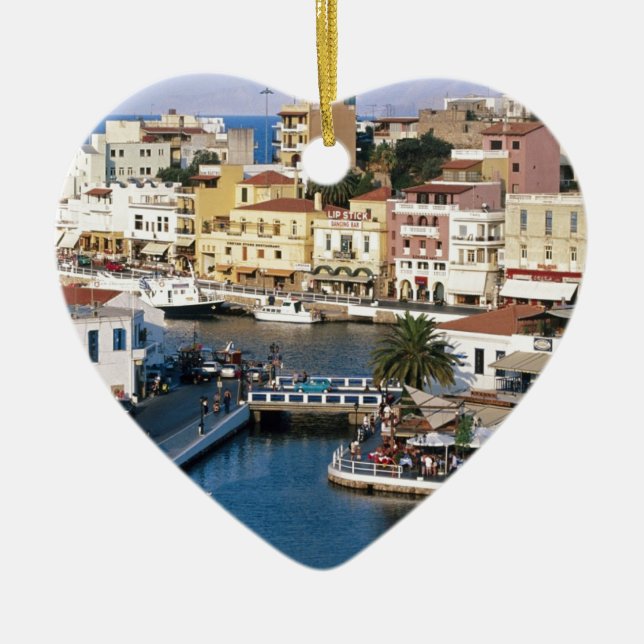Ornement Cœur En Céramique Agios Nikolaos Crète, Grèce (Devant)